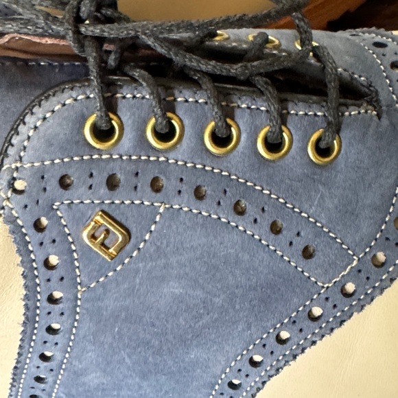 FootJoy Classics Two-Tone Saddle Oxfords in Cream and Blue Suede main image 11